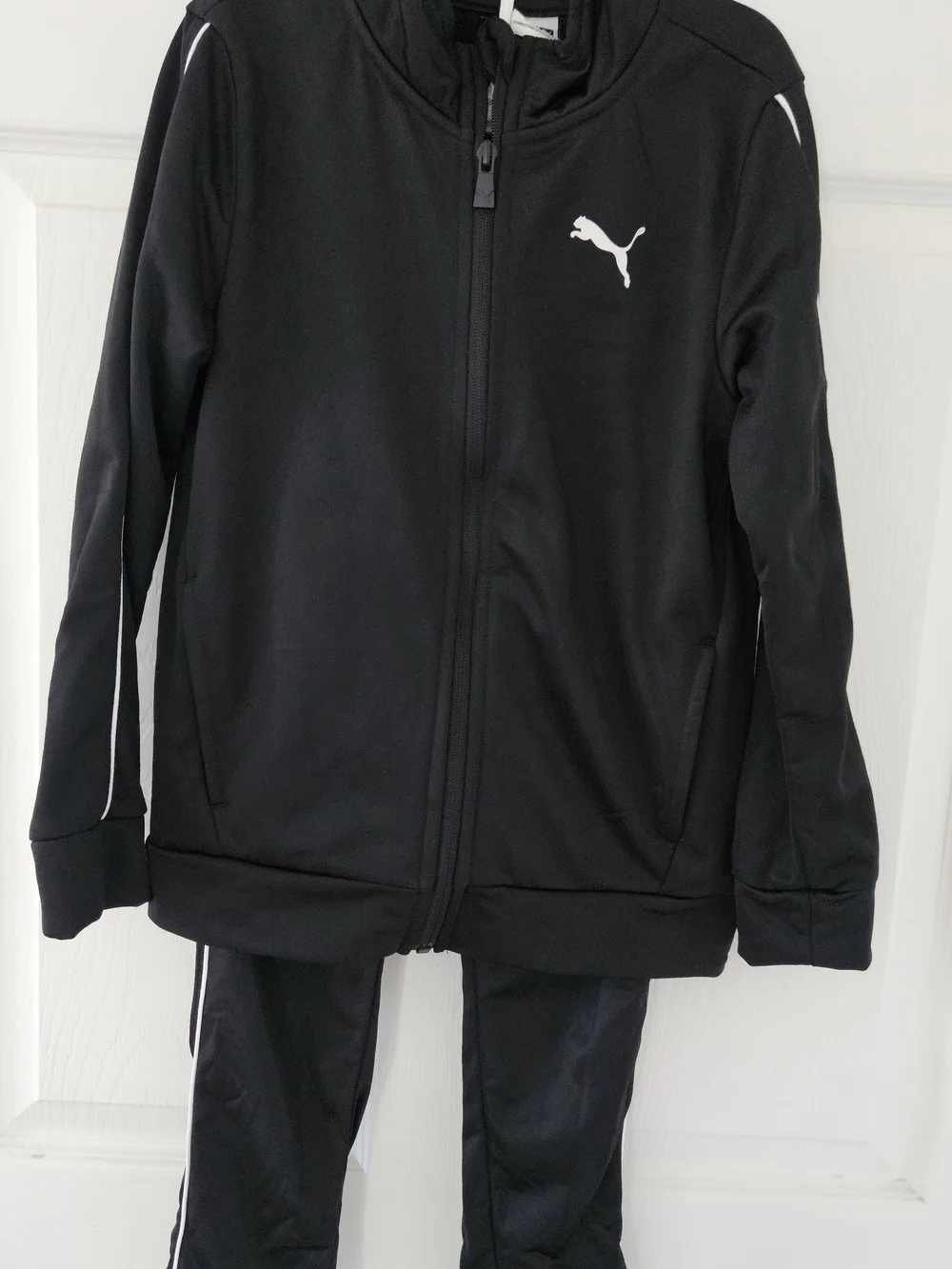 Puma Black Track Jacket and Pants Set with White Logo